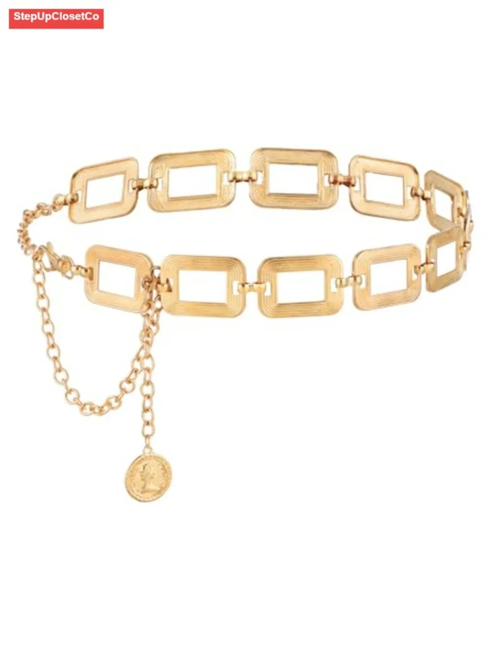 Layered Gold Chunky Link Chain Belt for Women
